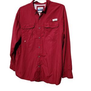 Magellan Fishing Shirt Size XL Red Long Sleeve Lightweight Breathable